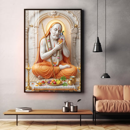 Sri Guru Raghavendra Swamy Premium Acrylic Vertical Wall Art