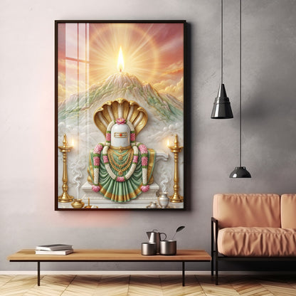 Bhagwan Shiva Lingam Premium Acrylic Vertical Wall Art