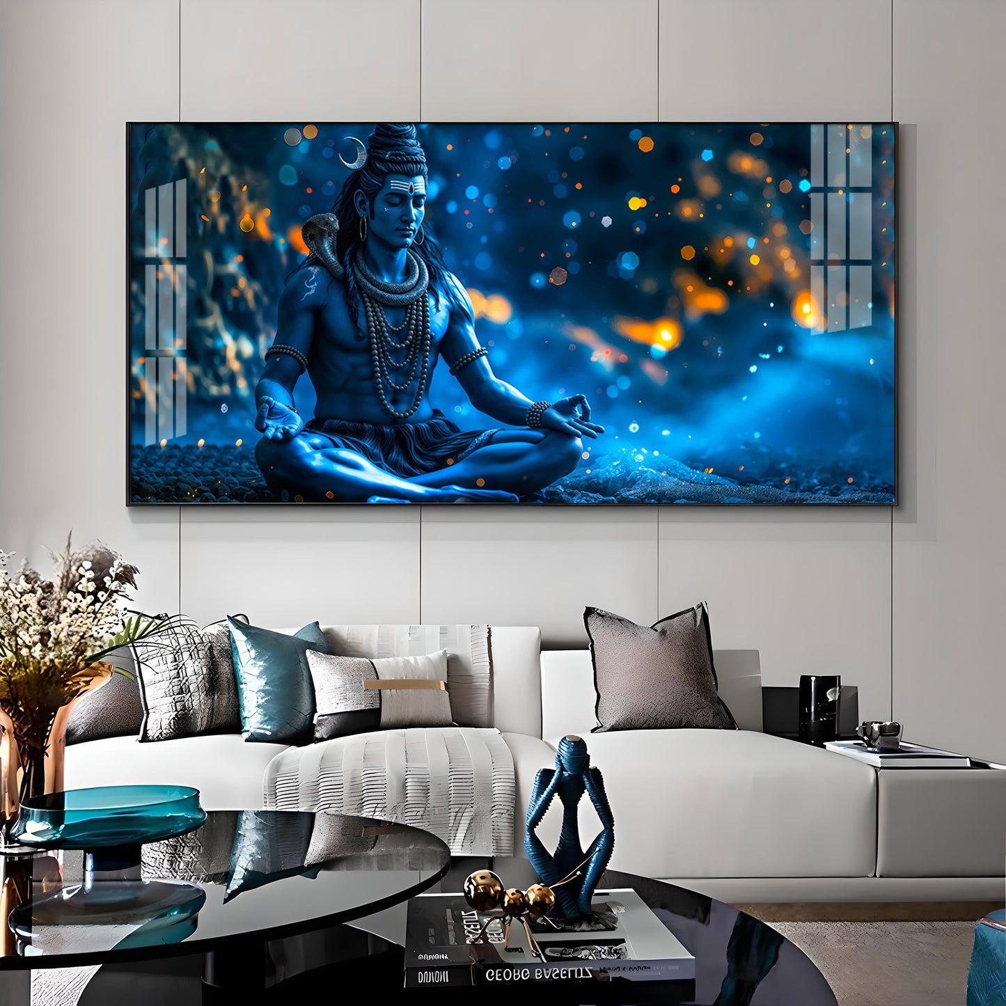 Mahadev In Spiritual Endeavor Premium Acrylic Horizontal Wall Art