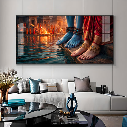 Feet Of Lord Shiva & Goddess Parvati Premium Acrylic Horizontal Wall Art