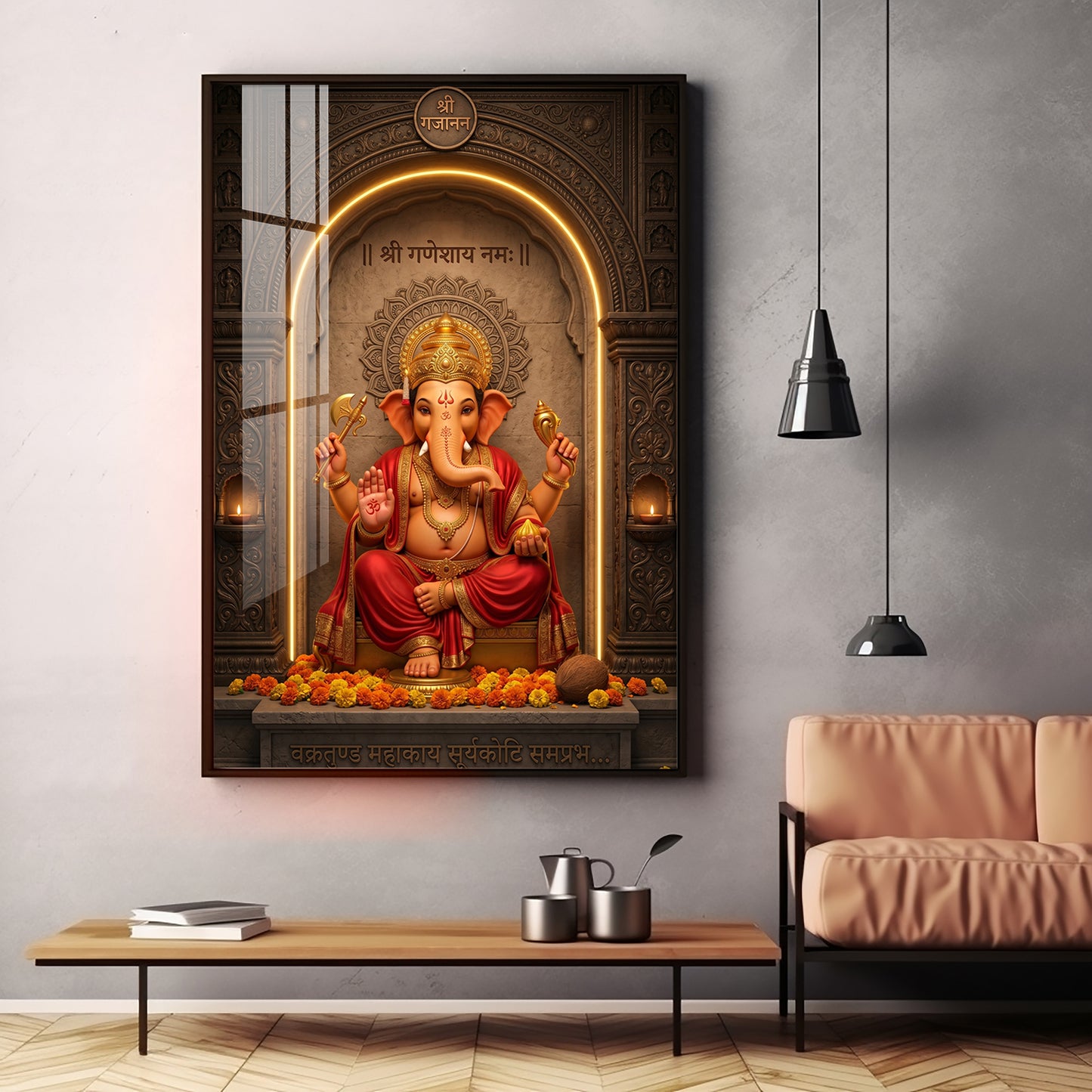 Divine Ganpati Bappa Premium Acrylic Vertical Wall Art