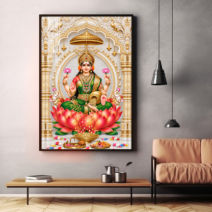 Divine Dhan Lakshmi Premium Acrylic Vertical Wall Art