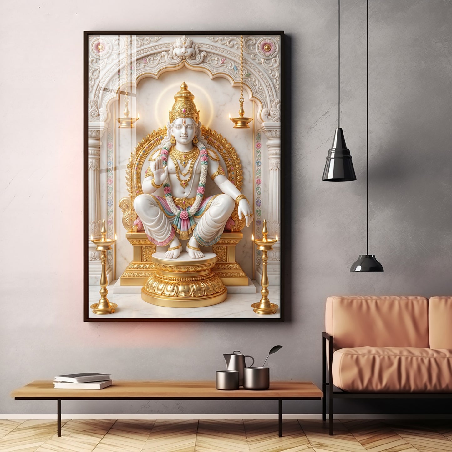 Ayyappa Swamy Premium Acrylic Vertical Wall Art