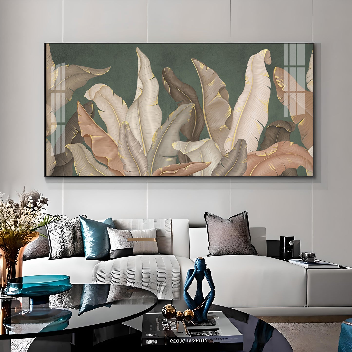 Tropical Banana Leaf Premium Acrylic Horizontal Wall Art