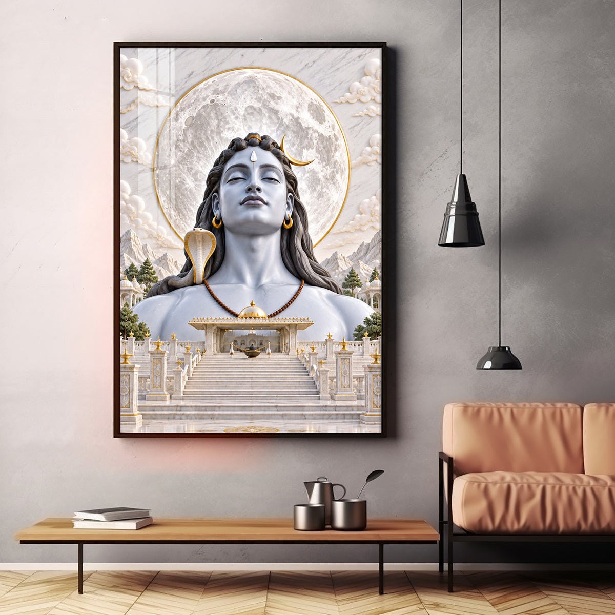 Adiyogi Shiva Premium Acrylic Vertical Wall Art
