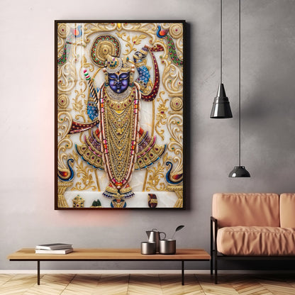 Lord Shrinathji Premium Acrylic Vertical Wall Art