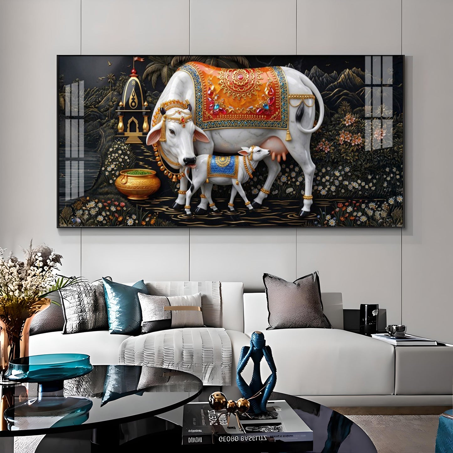 Cozy Cow Companions Premium Acrylic Horizontal Wall Art