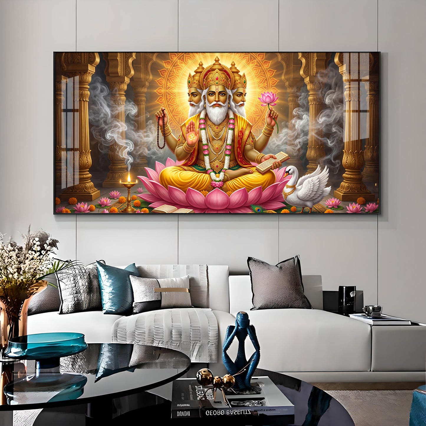 Depiction Of Lord Brahma Premium Acrylic Horizontal Wall Art