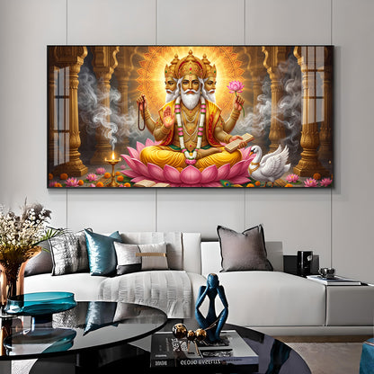 Depiction Of Lord Brahma Premium Acrylic Horizontal Wall Art