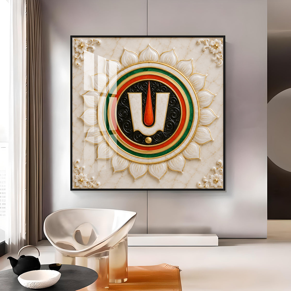 Sacred Thiruman Namam Premium Acrylic Square Wall Art