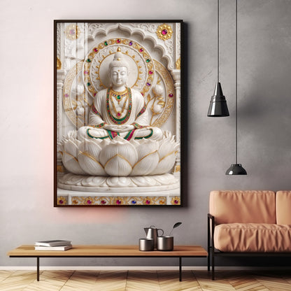 Peaceful Buddha Meditation Premium Acrylic Vertical Wall Art