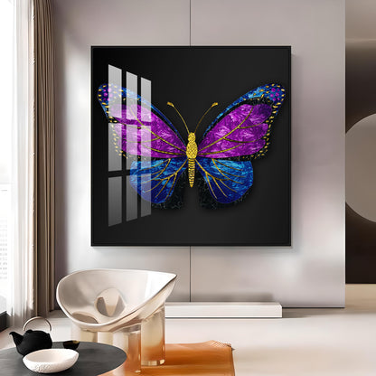 Colorful Butterfly Premium Acrylic Square Wall Art