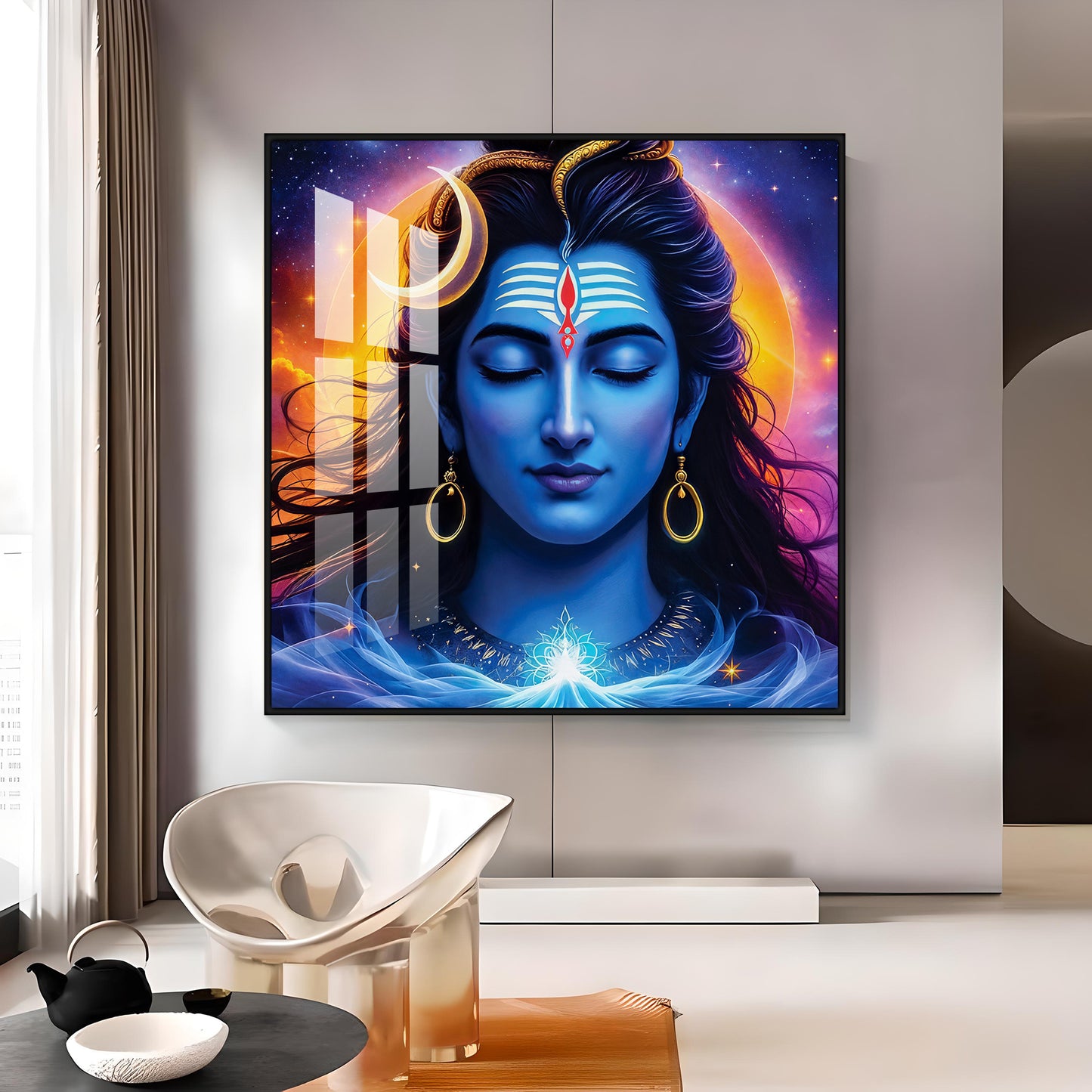 Lord Shiva Premium Acrylic Square Wall Art