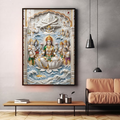Daughter Of The Ocean Shri Lakshmi Premium Acrylic Vertical Wall Art