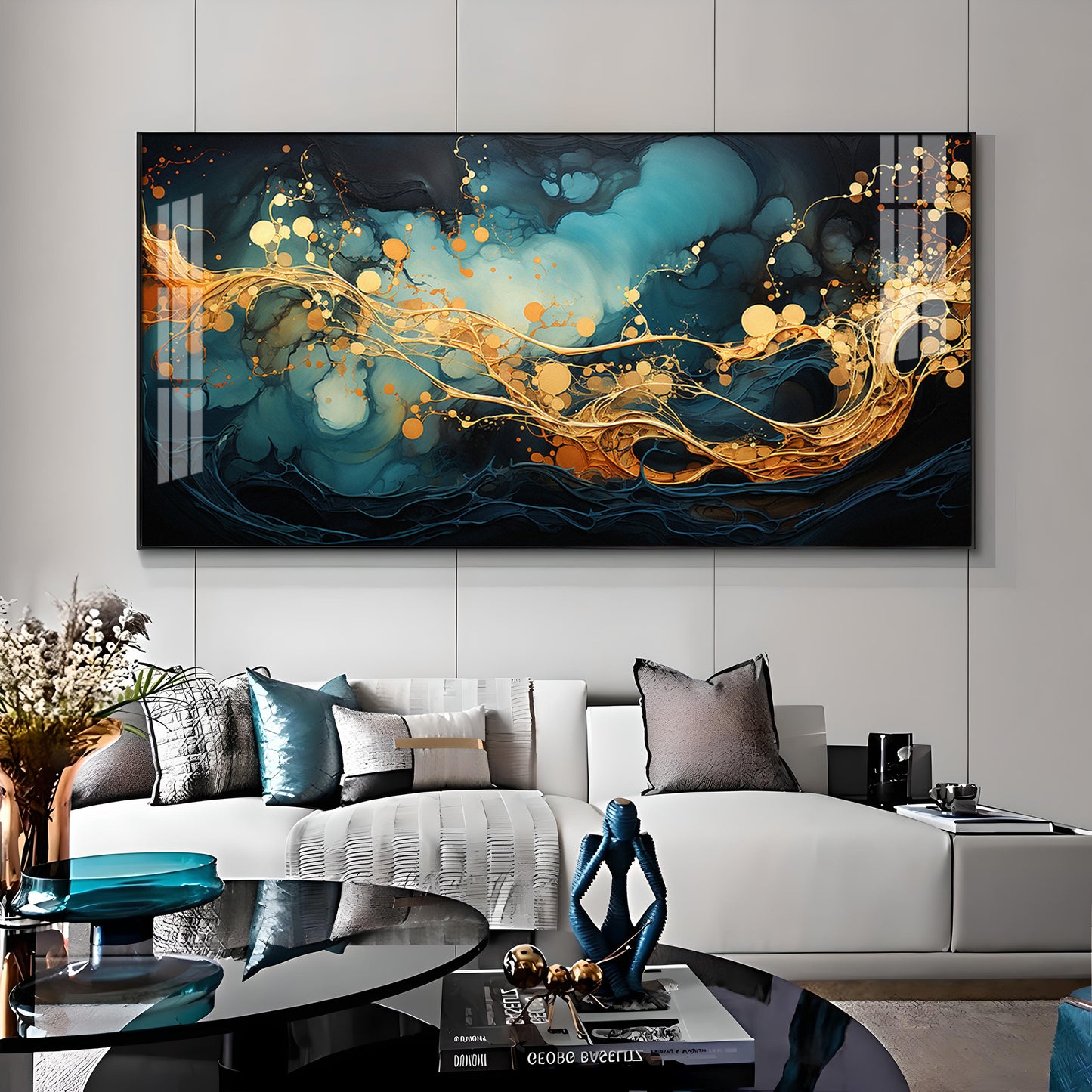 Abstract Colorful Background With Liquid Shapes Premium Acrylic Horizontal Wall Art