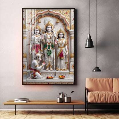 Ram Lakshman Sita Hanuman Ji Premium Acrylic Vertical Wall Art