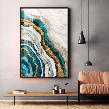 Timeless Striped Elegance Premium Acrylic Vertical Wall Art