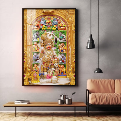 Divine Shri Kashtbhanjande hanuman Ji Premium Acrylic Vertical Wall Art