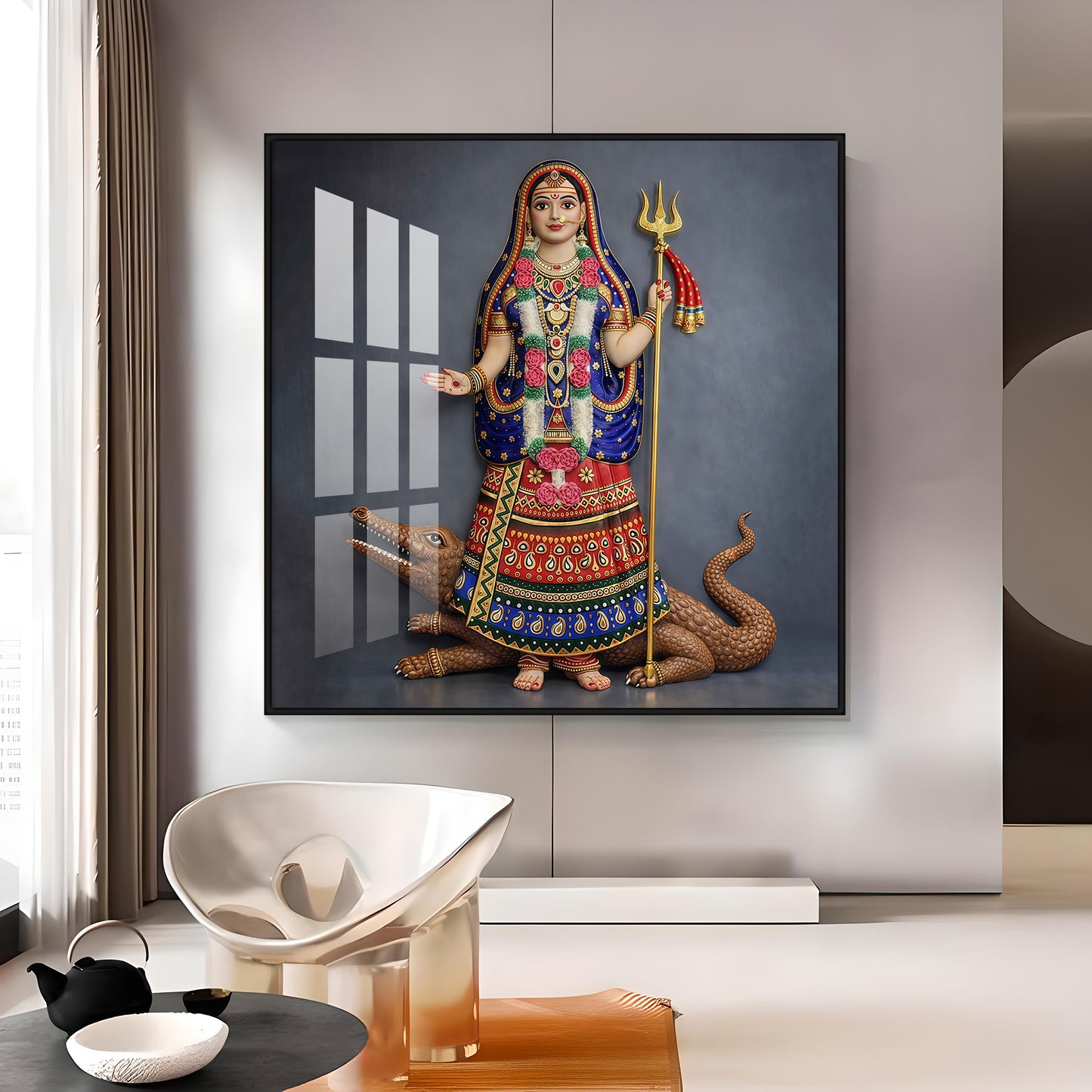 Goddess Khodiyar Maa Premium Acrylic Square Wall Art