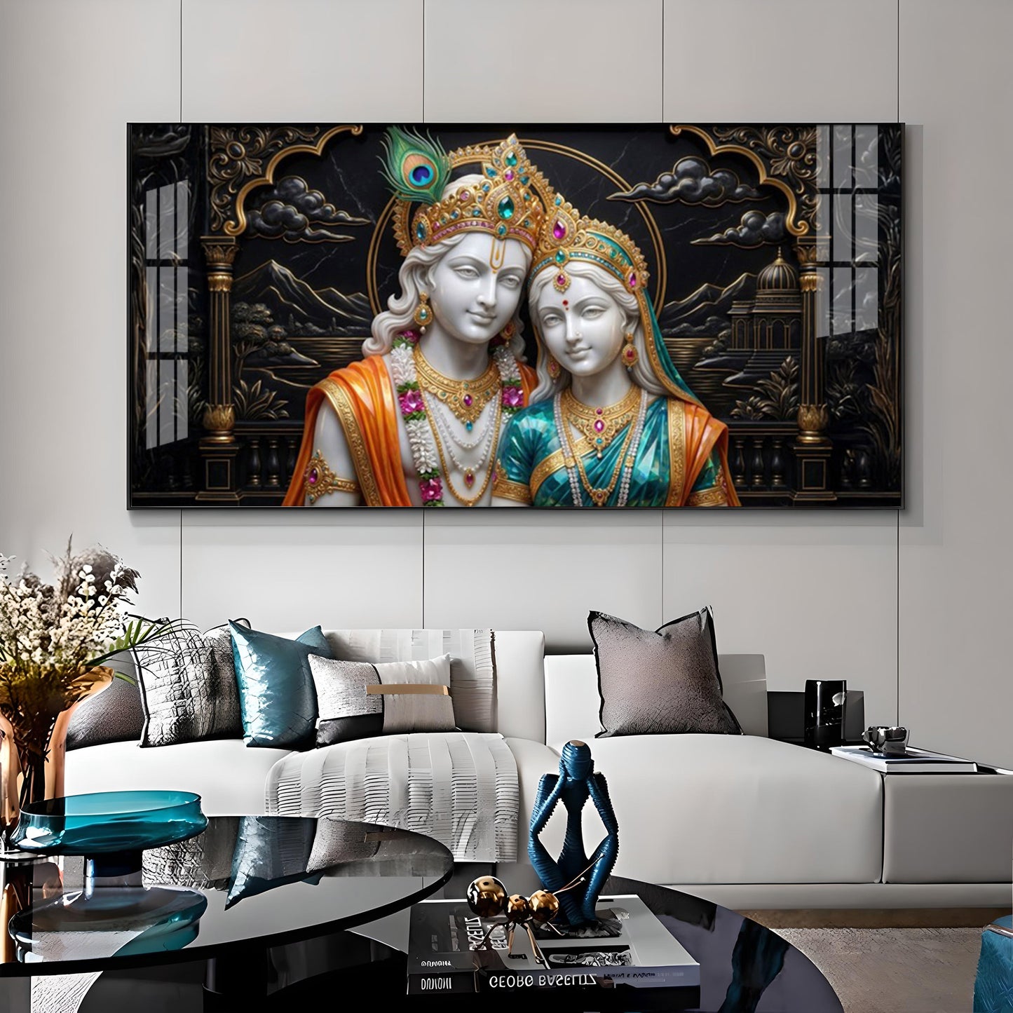 Magical Radha Krishna Premium Acrylic Horizontal Wall Art
