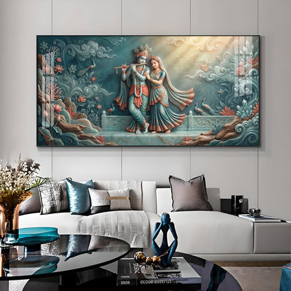 Hindu Deities Goddess Radha & Krishna Premium Acrylic Horizontal Wall Art