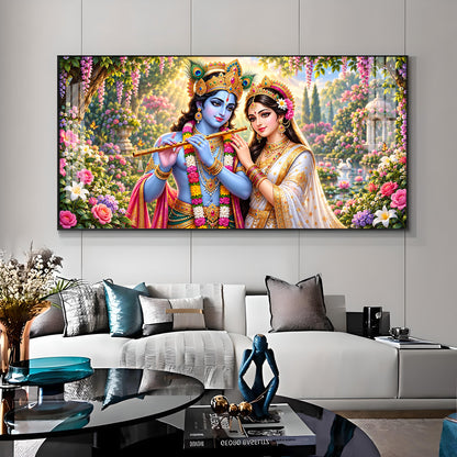 Shree Radhe Krishna Premium Acrylic Horizontal Wall Art