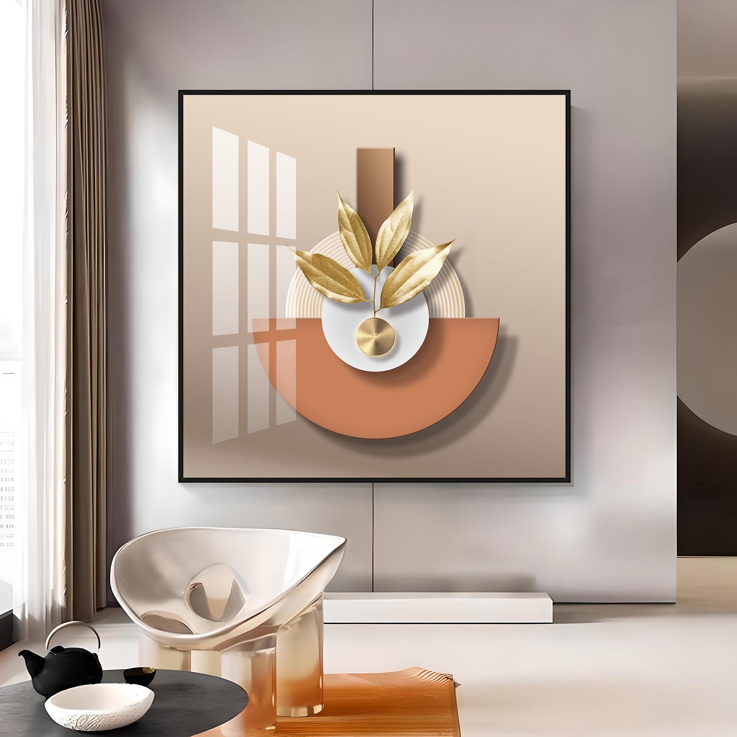 Leafy Luxe Vase Premium Acrylic Square Wall Art