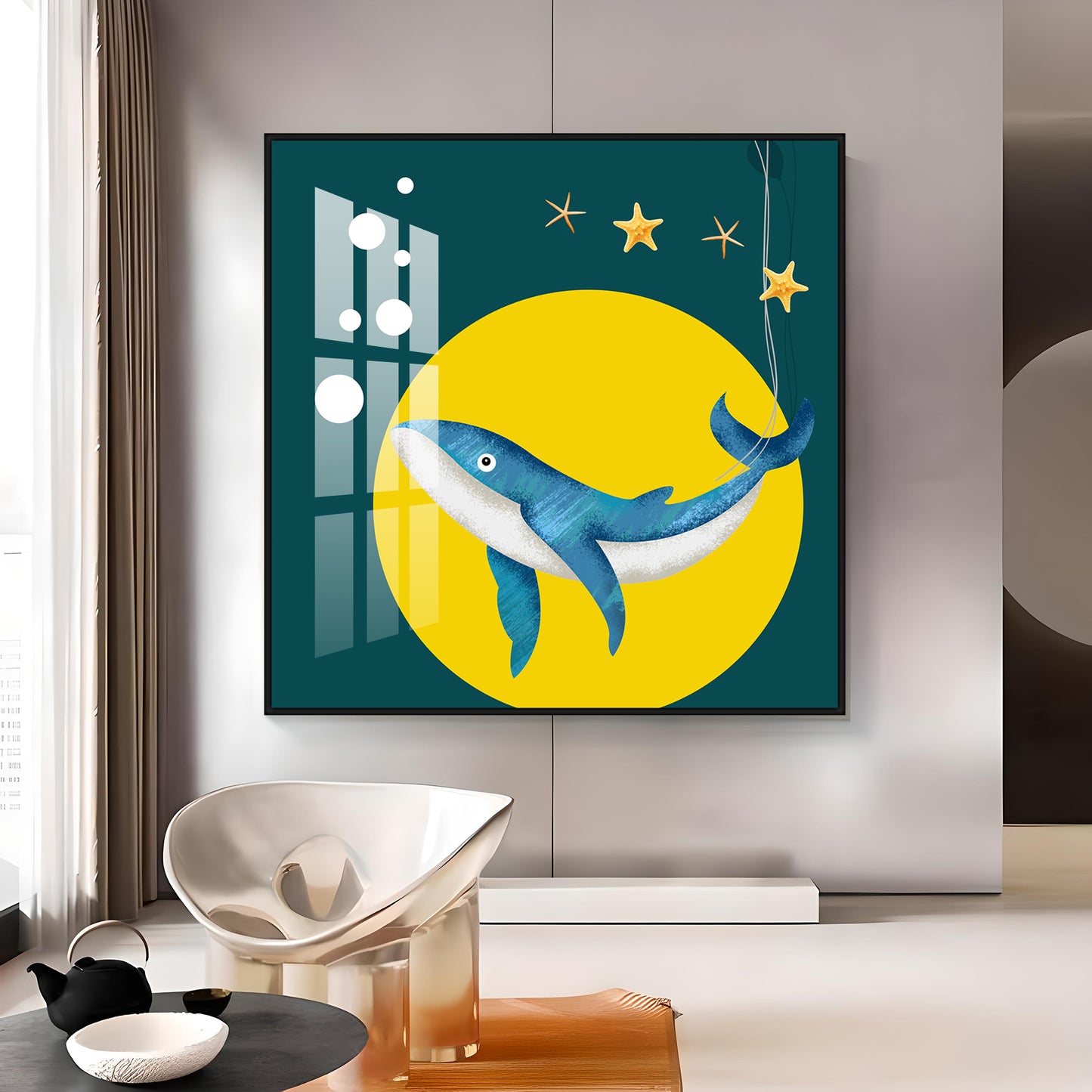 Whale Ocean Premium Acrylic Square Wall Art