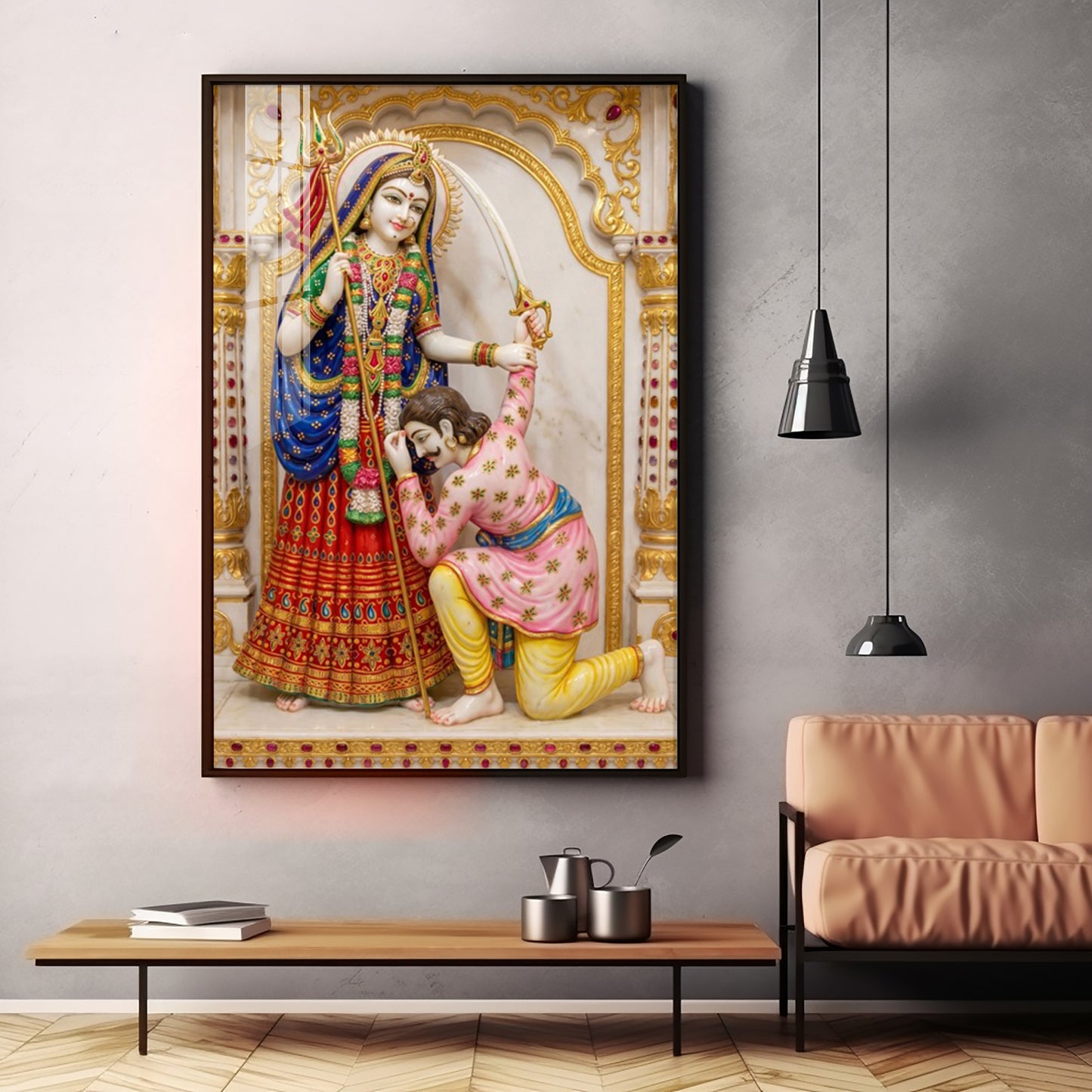 Hindu goddess Khodiyar Mata Premium Acrylic Vertical Wall Art