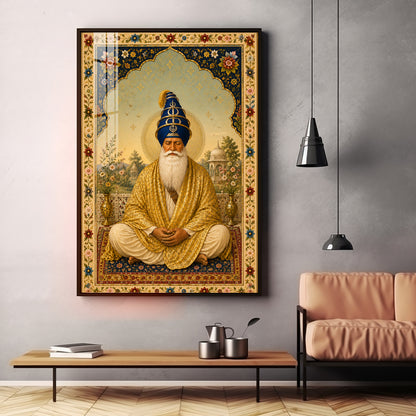 Guru Tegh Bahadur Ji Meditative Grace Premium Acrylic Vertical Wall Art