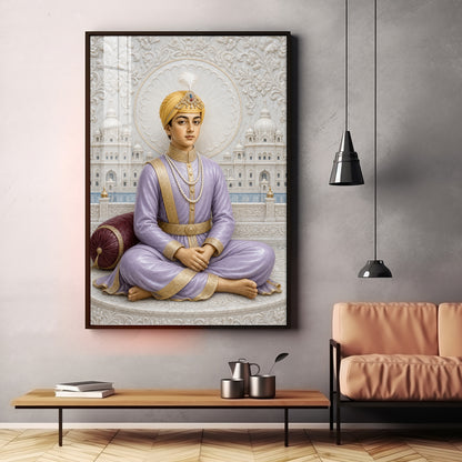 Divine Guru Har Krishan Ji Premium Acrylic Vertical Wall Art