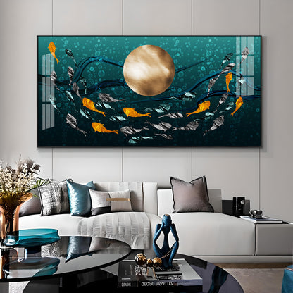 Golden Koi Fish Premium Acrylic Horizontal Wall Art