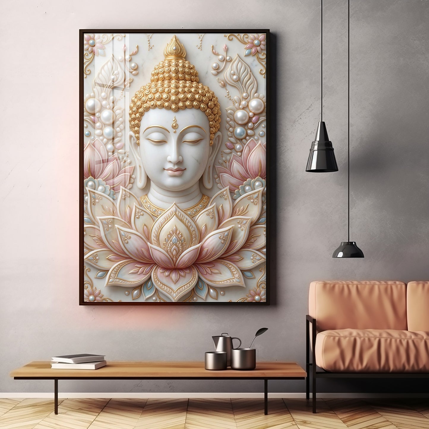 Meditating Lord Buddha Premium Acrylic Vertical Wall Art