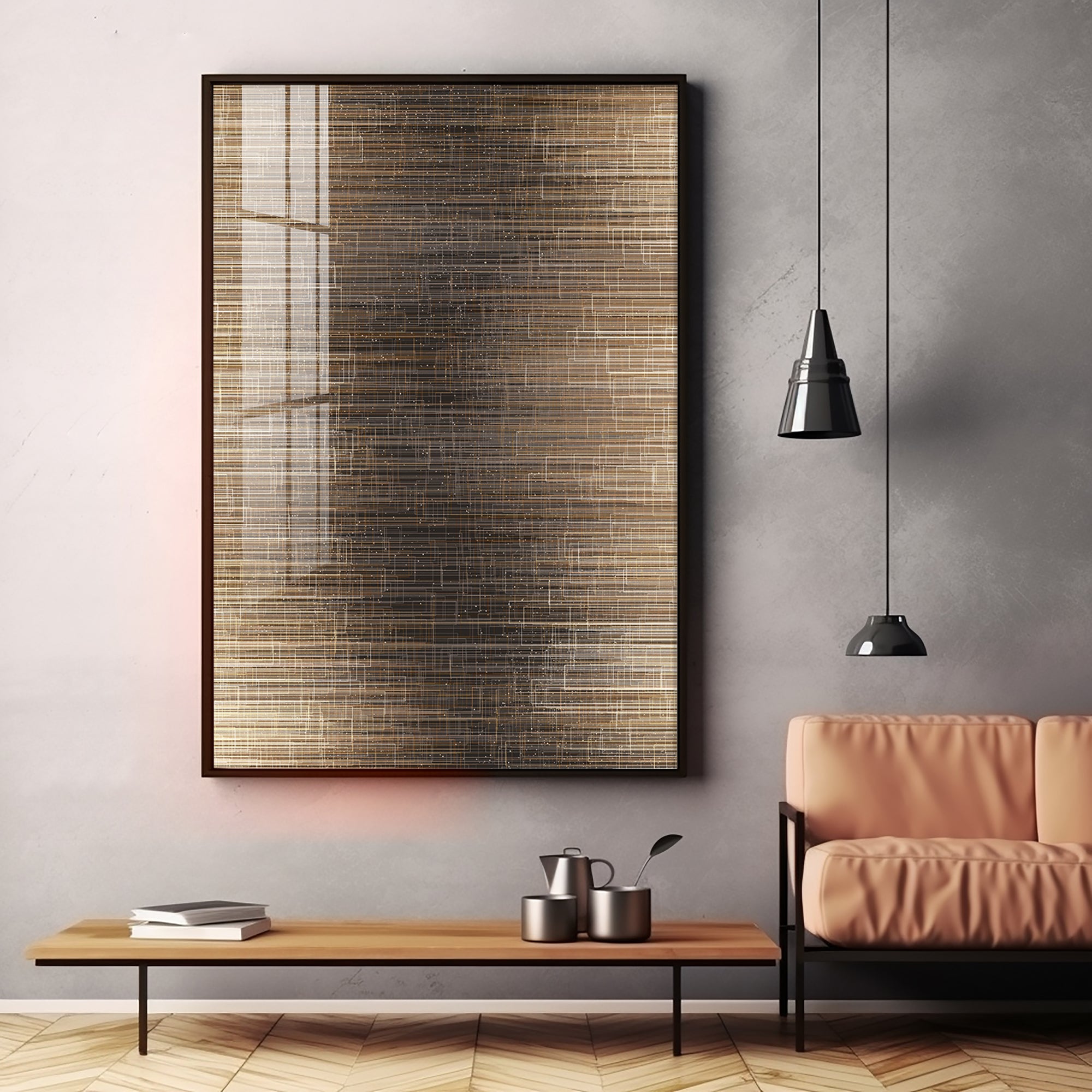 Modern Line Premium Acrylic Vertical Wall Art