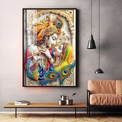 Radha Krishna Eternal Love Premium Acrylic Vertical Wall Art