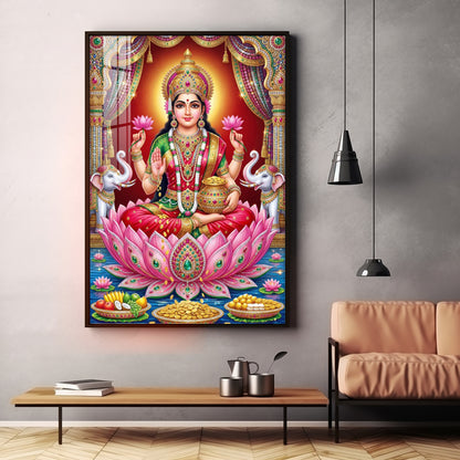 Goddess Mahalakshmi Premium Acrylic Vertical Wall Art