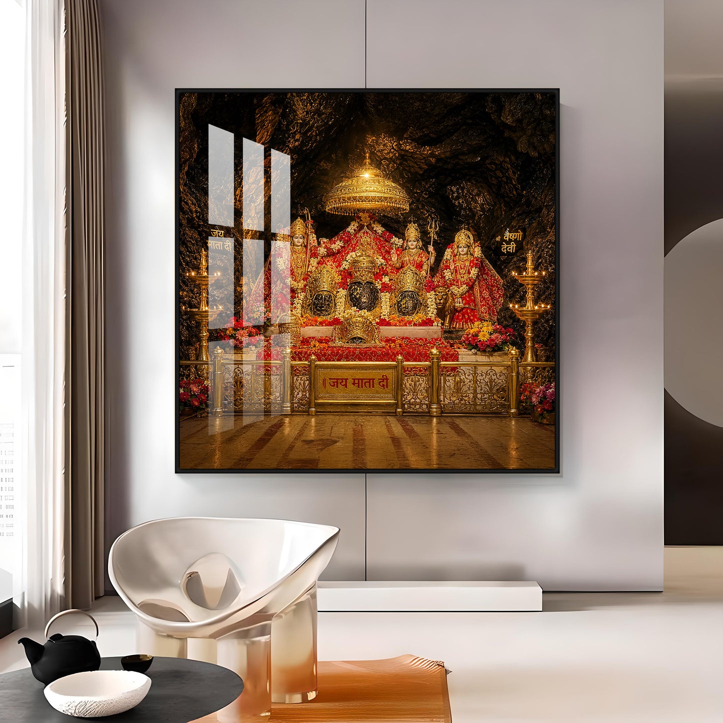 Goddess Vaishno Devi Premium Acrylic Square Wall Art