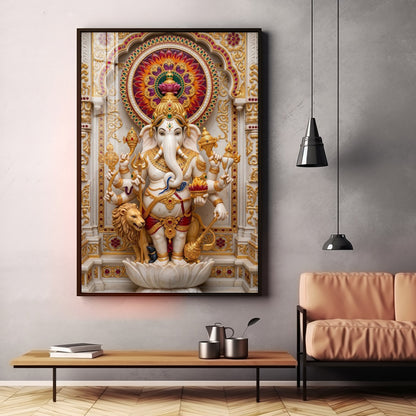 Lord Vinayaka Premium Acrylic Vertical Wall Art