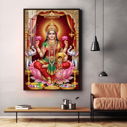 Devi Lakshmi Goddess Of Wealth Premium Acrylic Vertical Wall Art