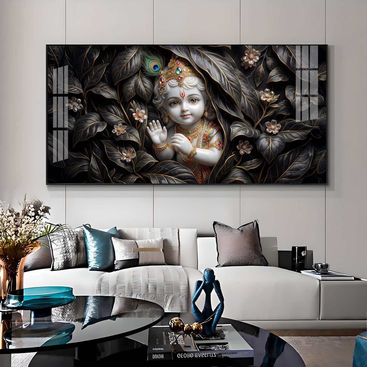 Little Lord Krishna Premium Acrylic Horizontal Wall Art