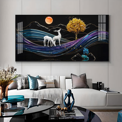 Tidal Deer Harmony Premium Acrylic Horizontal Wall Art