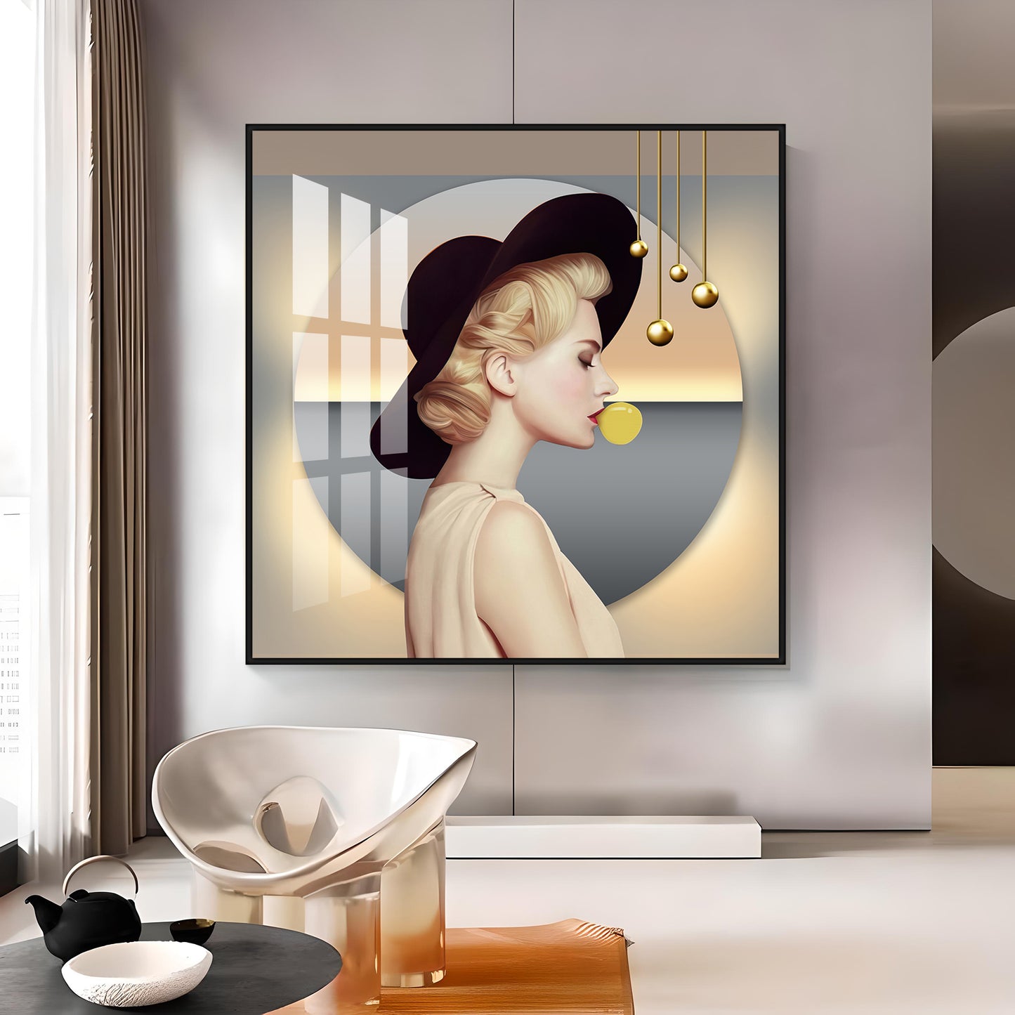 Modern Lady Premium Acrylic Square Wall Art