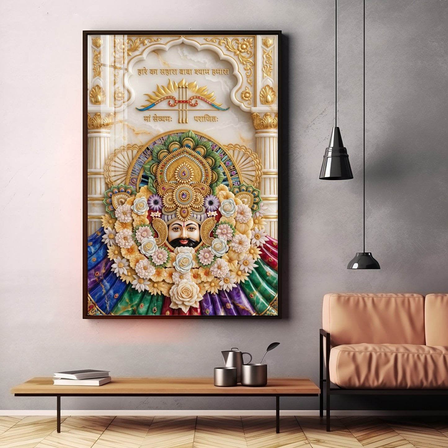 Lord Khatu Shyam Ji Premium Acrylic Vertical Wall Art