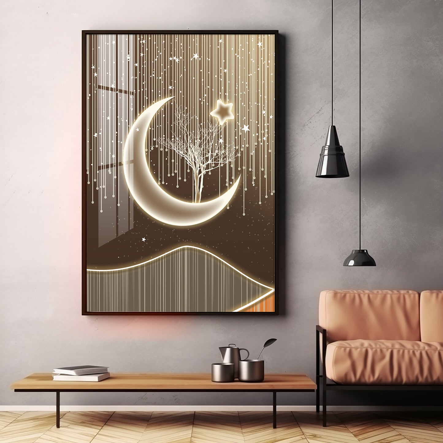 Half Moon Premium Acrylic Vertical Wall Art