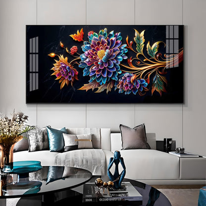 Colorful Floral Premium Acrylic Horizontal Wall Art