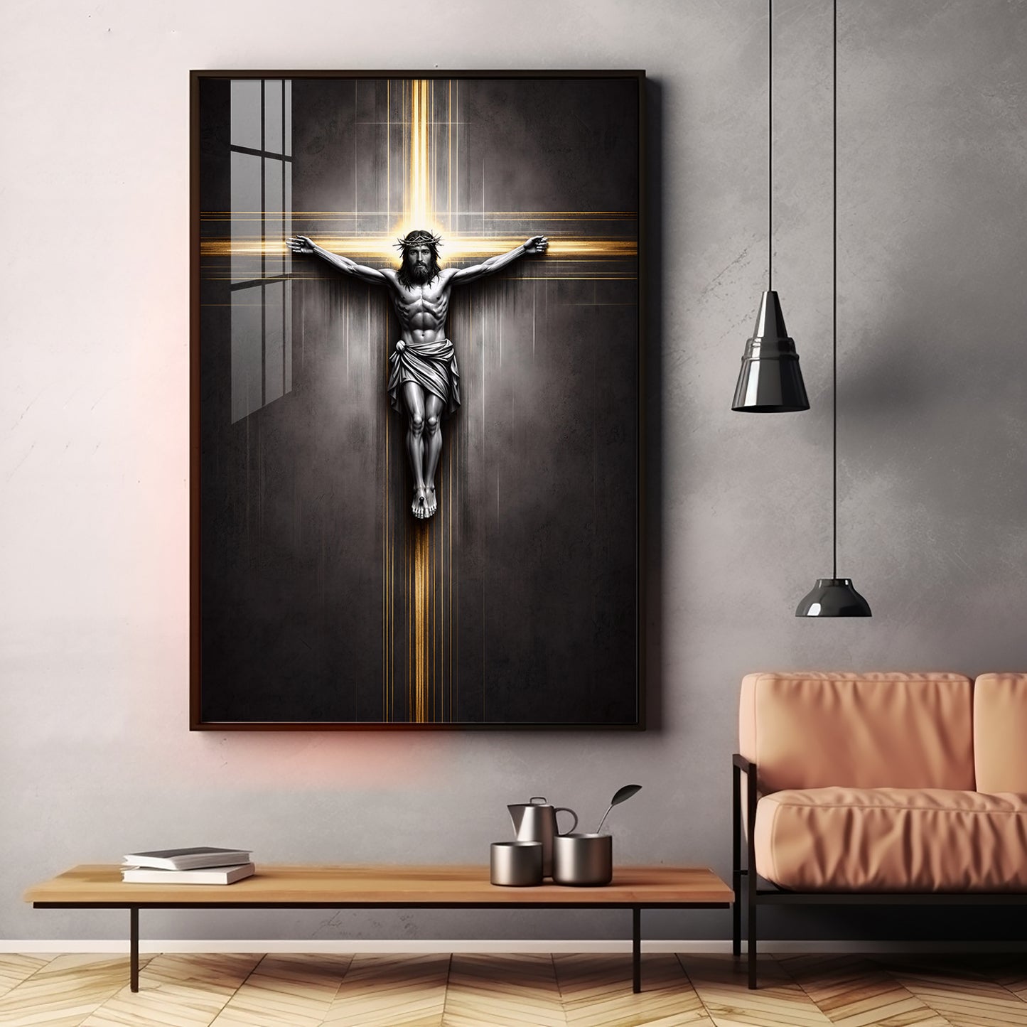 Sacred Crucifixion Premium Acrylic Wall Art