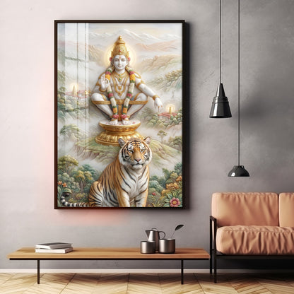 Ayyappa Swamy Ji Premium Acrylic Vertical Wall Art