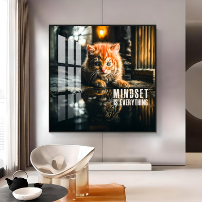 Mindset Is Everything Motivational Premium Acrylic Square Wall Art