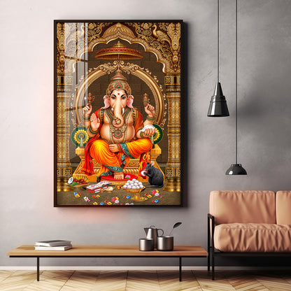 Lord Ganesha Ji Premium Acrylic Vertical Wall Art