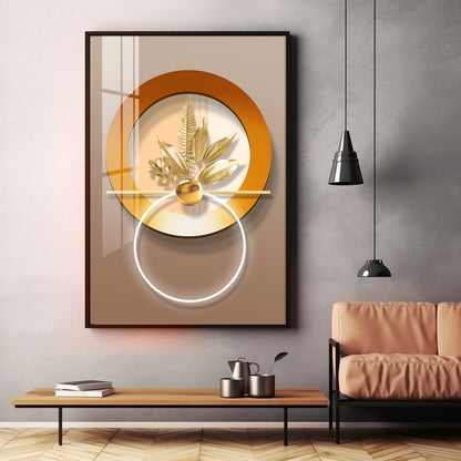 Golden Leaf Embrace Premium Acrylic Vertical Wall Art